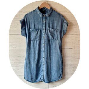 Velvet Heart Denim Shirt Dress Size M – Chambray Button Front Casual Boho
